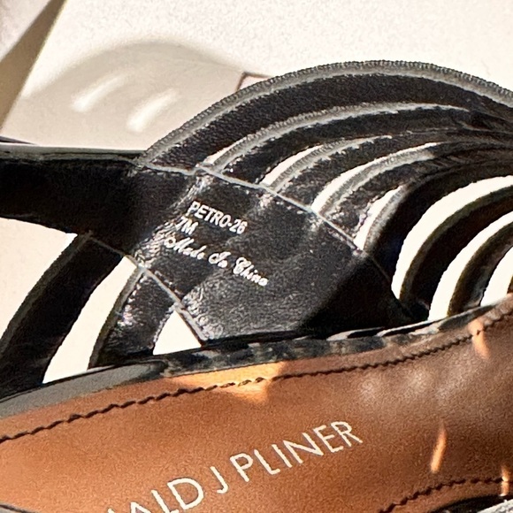Donald J Pliner Heels Slingback Women's Size 7 Black Pointed Toe Patent Leather - Picture 7 of 11